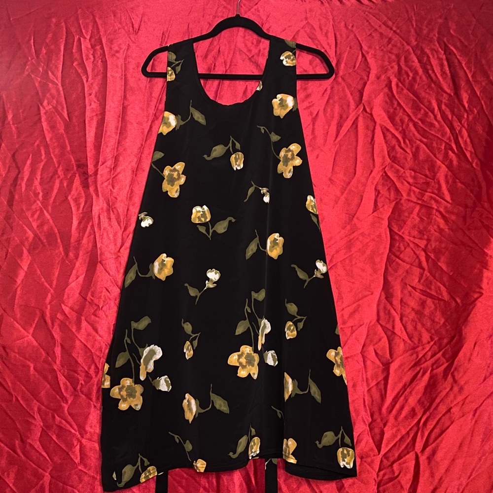 Vintage floral tie dress for layering!